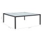 vidaXL Tavolo da Giardino Nero 200x200x74 cm in Polyrattan