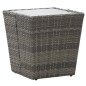 vidaXL Tavolino Grigio 41,5x41,5x43 cm in Polyrattan e Vetro Temperato vidaXL Tavolino Grigio 41,5x41,5x43 cm in Polyrattan e Vetro Temperato