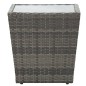 vidaXL Tavolino Grigio 41,5x41,5x43 cm in Polyrattan e Vetro Temperato vidaXL Tavolino Grigio 41,5x41,5x43 cm in Polyrattan e Vetro Temperato