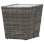 vidaXL Tavolino Grigio 41,5x41,5x43 cm in Polyrattan e Vetro Temperato vidaXL Tavolino Grigio 41,5x41,5x43 cm in Polyrattan e Vetro Temperato
