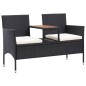 vidaXL Panca da Giardino a 2 Posti con Tavolino 143 cm Polyrattan Nero vidaXL Panca da Giardino a 2 Posti con Tavolino 143 cm Polyrattan Nero