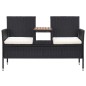 vidaXL Panca da Giardino a 2 Posti con Tavolino 143 cm Polyrattan Nero vidaXL Panca da Giardino a 2 Posti con Tavolino 143 cm Polyrattan Nero