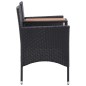 vidaXL Panca da Giardino a 2 Posti con Tavolino 143 cm Polyrattan Nero vidaXL Panca da Giardino a 2 Posti con Tavolino 143 cm Polyrattan Nero