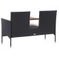 vidaXL Panca da Giardino a 2 Posti con Tavolino 143 cm Polyrattan Nero vidaXL Panca da Giardino a 2 Posti con Tavolino 143 cm Polyrattan Nero