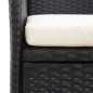 vidaXL Panca da Giardino a 2 Posti con Tavolino 143 cm Polyrattan Nero vidaXL Panca da Giardino a 2 Posti con Tavolino 143 cm Polyrattan Nero