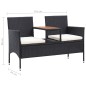 vidaXL Panca da Giardino a 2 Posti con Tavolino 143 cm Polyrattan Nero vidaXL Panca da Giardino a 2 Posti con Tavolino 143 cm Polyrattan Nero