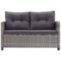 vidaXL Divano da Giardino 2 Posti con Cuscini Grigio 124 cm Polyrattan vidaXL Divano da Giardino 2 Posti con Cuscini Grigio 124 cm Polyrattan
