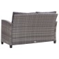 vidaXL Divano da Giardino 2 Posti con Cuscini Grigio 124 cm Polyrattan vidaXL Divano da Giardino 2 Posti con Cuscini Grigio 124 cm Polyrattan