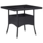 vidaXL Tavolo da Pranzo per Giardino in Polyrattan Nero e Vetro vidaXL Tavolo da Pranzo per Giardino in Polyrattan Nero e Vetro
