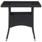 vidaXL Tavolo da Pranzo per Giardino in Polyrattan Nero e Vetro vidaXL Tavolo da Pranzo per Giardino in Polyrattan Nero e Vetro