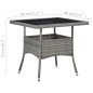 vidaXL Tavolo da Pranzo per Giardino in Polyrattan Grigio e Vetro vidaXL Tavolo da Pranzo per Giardino in Polyrattan Grigio e Vetro