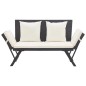 vidaXL Panchina da Giardino con Cuscini 176 cm Nera in Polyrattan vidaXL Panchina da Giardino con Cuscini 176 cm Nera in Polyrattan