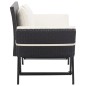 vidaXL Panchina da Giardino con Cuscini 176 cm Nera in Polyrattan vidaXL Panchina da Giardino con Cuscini 176 cm Nera in Polyrattan