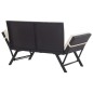 vidaXL Panchina da Giardino con Cuscini 176 cm Nera in Polyrattan vidaXL Panchina da Giardino con Cuscini 176 cm Nera in Polyrattan