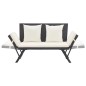 vidaXL Panchina da Giardino con Cuscini 176 cm Nera in Polyrattan vidaXL Panchina da Giardino con Cuscini 176 cm Nera in Polyrattan