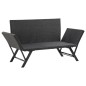 vidaXL Panchina da Giardino con Cuscini 176 cm Nera in Polyrattan vidaXL Panchina da Giardino con Cuscini 176 cm Nera in Polyrattan