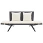 vidaXL Panchina da Giardino con Cuscini 176 cm Nera in Polyrattan vidaXL Panchina da Giardino con Cuscini 176 cm Nera in Polyrattan