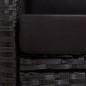vidaXL Divano da Giardino 2 Posti con Cuscini Nero 124 cm Polyrattan