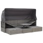 vidaXL Lettino da Giardino con Tettuccio in Polyrattan Grigio Mélange vidaXL Lettino da Giardino con Tettuccio in Polyrattan Grigio Mélange