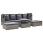 vidaXL Lettino da Giardino con Tettuccio in Polyrattan Grigio Mélange vidaXL Lettino da Giardino con Tettuccio in Polyrattan Grigio Mélange