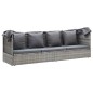 vidaXL Lettino da Giardino con Tettuccio in Polyrattan Grigio Mélange vidaXL Lettino da Giardino con Tettuccio in Polyrattan Grigio Mélange