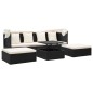 vidaXL Lettino da Giardino con Tettuccio in Polyrattan Nero vidaXL Lettino da Giardino con Tettuccio in Polyrattan Nero