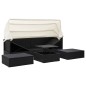 vidaXL Lettino da Giardino con Tettuccio in Polyrattan Nero vidaXL Lettino da Giardino con Tettuccio in Polyrattan Nero