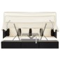 vidaXL Lettino da Giardino con Tettuccio in Polyrattan Nero vidaXL Lettino da Giardino con Tettuccio in Polyrattan Nero