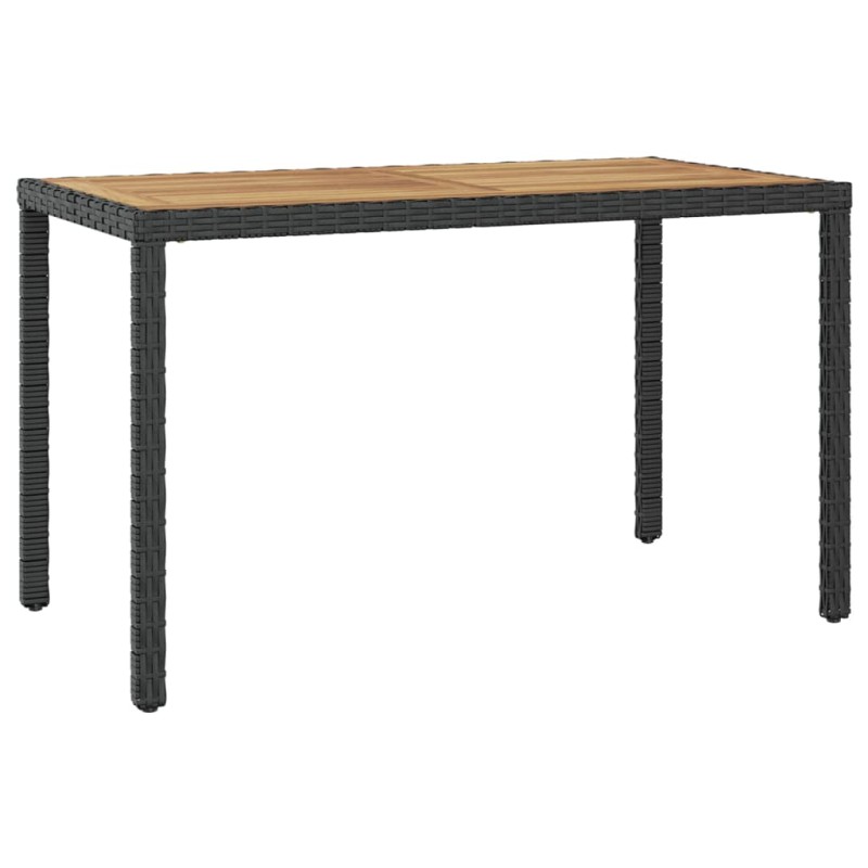 vidaXL Tavolo da Giardino Nero e Marrone 123x60x74 cm Acacia Massello vidaXL Tavolo da Giardino Nero e Marrone 123x60x74 cm Acacia Massello