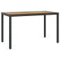 vidaXL Tavolo da Giardino Nero e Marrone 123x60x74 cm Acacia Massello vidaXL Tavolo da Giardino Nero e Marrone 123x60x74 cm Acacia Massello