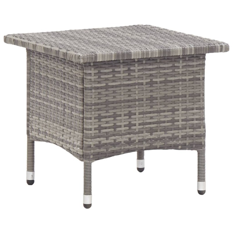 vidaXL Tavolino da Tè Grigio 50x50x47 cm in Polyrattan vidaXL Tavolino da Tè Grigio 50x50x47 cm in Polyrattan