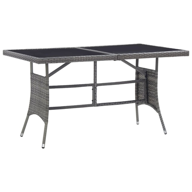 vidaXL Tavolo da Giardino Grigio 140x80x74 cm in Polyrattan vidaXL Tavolo da Giardino Grigio 140x80x74 cm in Polyrattan