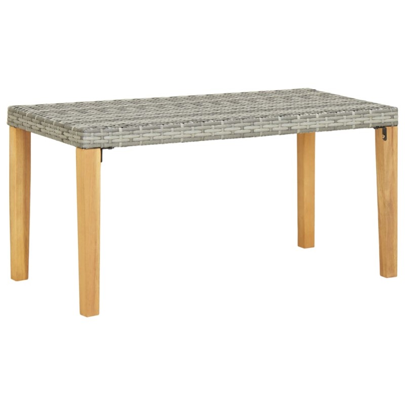 vidaXL Panchina da Giardino 120 cm Grigia Polyrattan e Legno Acacia vidaXL Panchina da Giardino 120 cm Grigia Polyrattan e Legno Acacia
