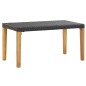 vidaXL Panchina da Giardino 120 cm Nero Polyrattan e Massello d'Acacia
