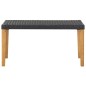 vidaXL Panchina da Giardino 120 cm Nero Polyrattan e Massello d'Acacia