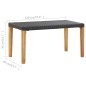 vidaXL Panchina da Giardino 120 cm Nero Polyrattan e Massello d'Acacia
