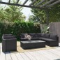 vidaXL Set Divani da Giardino 9 pz con Cuscini in Polyrattan Nero vidaXL Set Divani da Giardino 9 pz con Cuscini in Polyrattan Nero