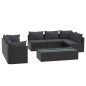 vidaXL Set Divani da Giardino 9 pz con Cuscini in Polyrattan Nero vidaXL Set Divani da Giardino 9 pz con Cuscini in Polyrattan Nero