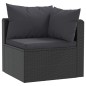 vidaXL Set Divani da Giardino 9 pz con Cuscini in Polyrattan Nero vidaXL Set Divani da Giardino 9 pz con Cuscini in Polyrattan Nero