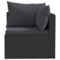 vidaXL Set Divani da Giardino 9 pz con Cuscini in Polyrattan Nero vidaXL Set Divani da Giardino 9 pz con Cuscini in Polyrattan Nero