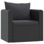 vidaXL Set Divani da Giardino 9 pz con Cuscini in Polyrattan Nero vidaXL Set Divani da Giardino 9 pz con Cuscini in Polyrattan Nero