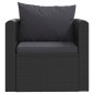 vidaXL Set Divani da Giardino 9 pz con Cuscini in Polyrattan Nero vidaXL Set Divani da Giardino 9 pz con Cuscini in Polyrattan Nero