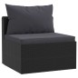 vidaXL Set Divani da Giardino 9 pz con Cuscini in Polyrattan Nero vidaXL Set Divani da Giardino 9 pz con Cuscini in Polyrattan Nero