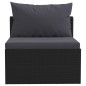 vidaXL Set Divani da Giardino 9 pz con Cuscini in Polyrattan Nero vidaXL Set Divani da Giardino 9 pz con Cuscini in Polyrattan Nero