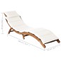 vidaXL Lettino Prendisole con Cuscino in Legno Massello d'Acacia Crema vidaXL Lettino Prendisole con Cuscino in Legno Massello d'Acacia Crema
