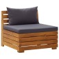 vidaXL Divano Centrale Modulare 1 pz con Cuscini Legno Massello Acacia
