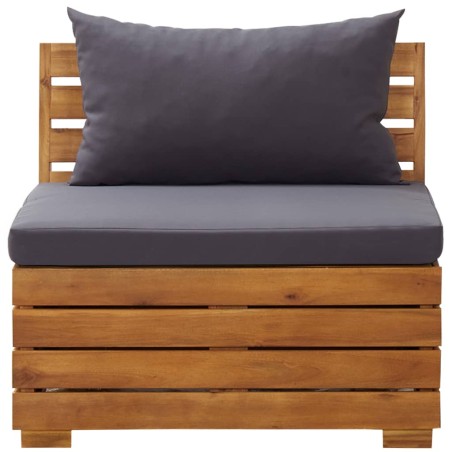 vidaXL Divano Centrale Modulare 1 pz con Cuscini Legno Massello Acacia