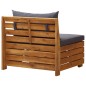 vidaXL Divano Centrale Modulare 1 pz con Cuscini Legno Massello Acacia