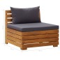 vidaXL Divano Centrale Modulare 1 pz con Cuscini Legno Massello Acacia