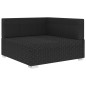 vidaXL Poltrona Modulare ad Angolo 1 pz con Cuscini in Polyrattan Nero vidaXL Poltrona Modulare ad Angolo 1 pz con Cuscini in Polyrattan Nero
